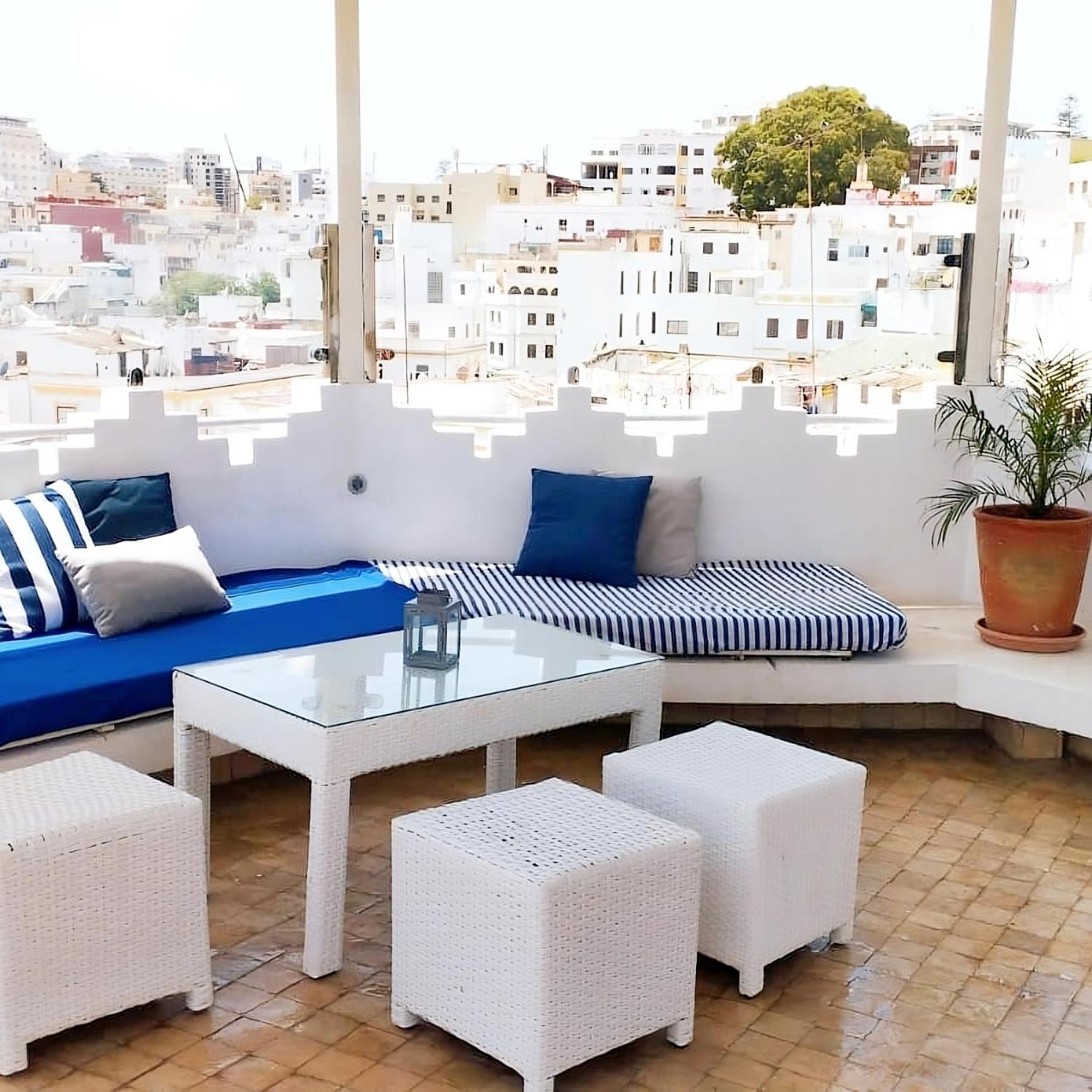 Maison Medina, Terrasse Panoramique, Vue Mer 丹吉尔 外观 照片
